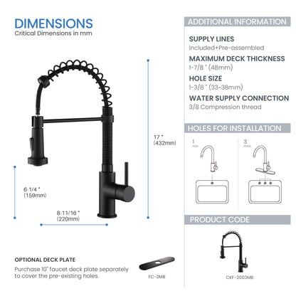 Genova Commercial Style Single Handle Pull Down Kitchen Sink Faucet