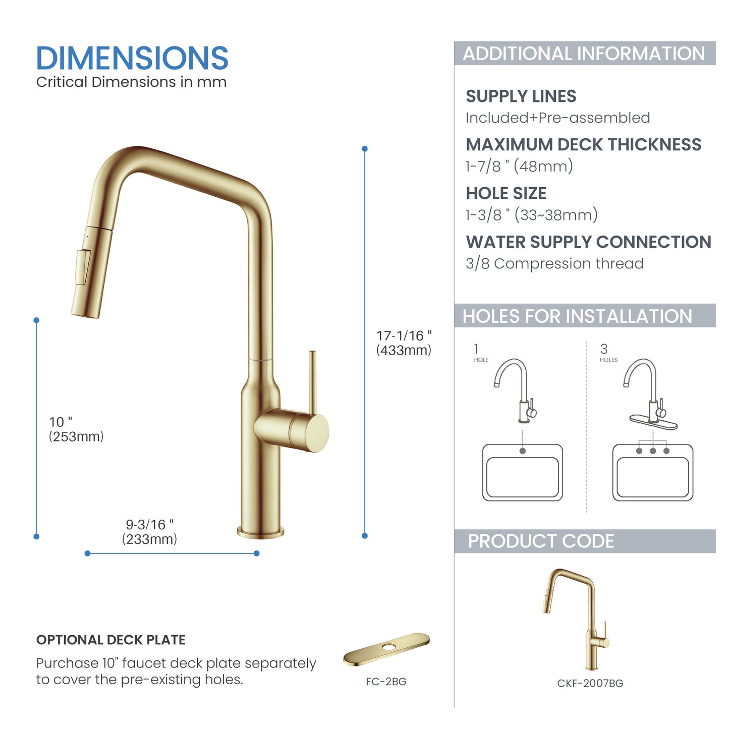 Tampa Single Handle Pull Down Kitchen Sink Faucet