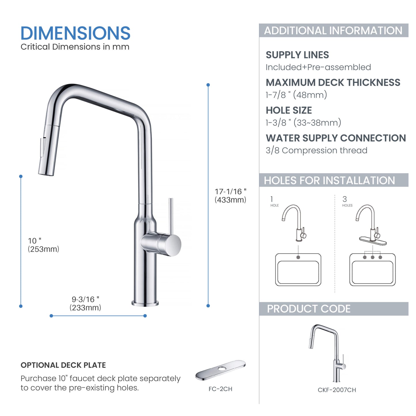 Tampa Single Handle Pull Down Kitchen Sink Faucet