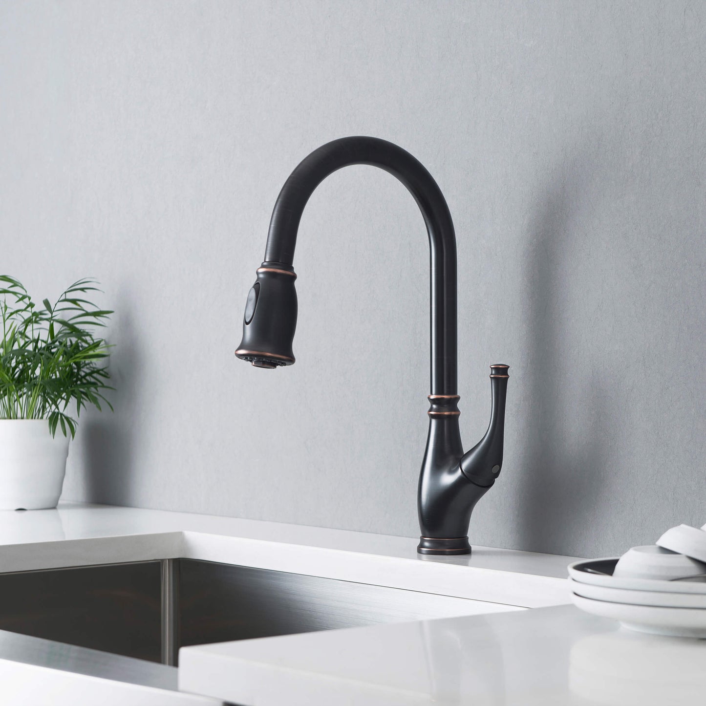 Omaha Single Handle Pull Down Kitchen Sink Faucet