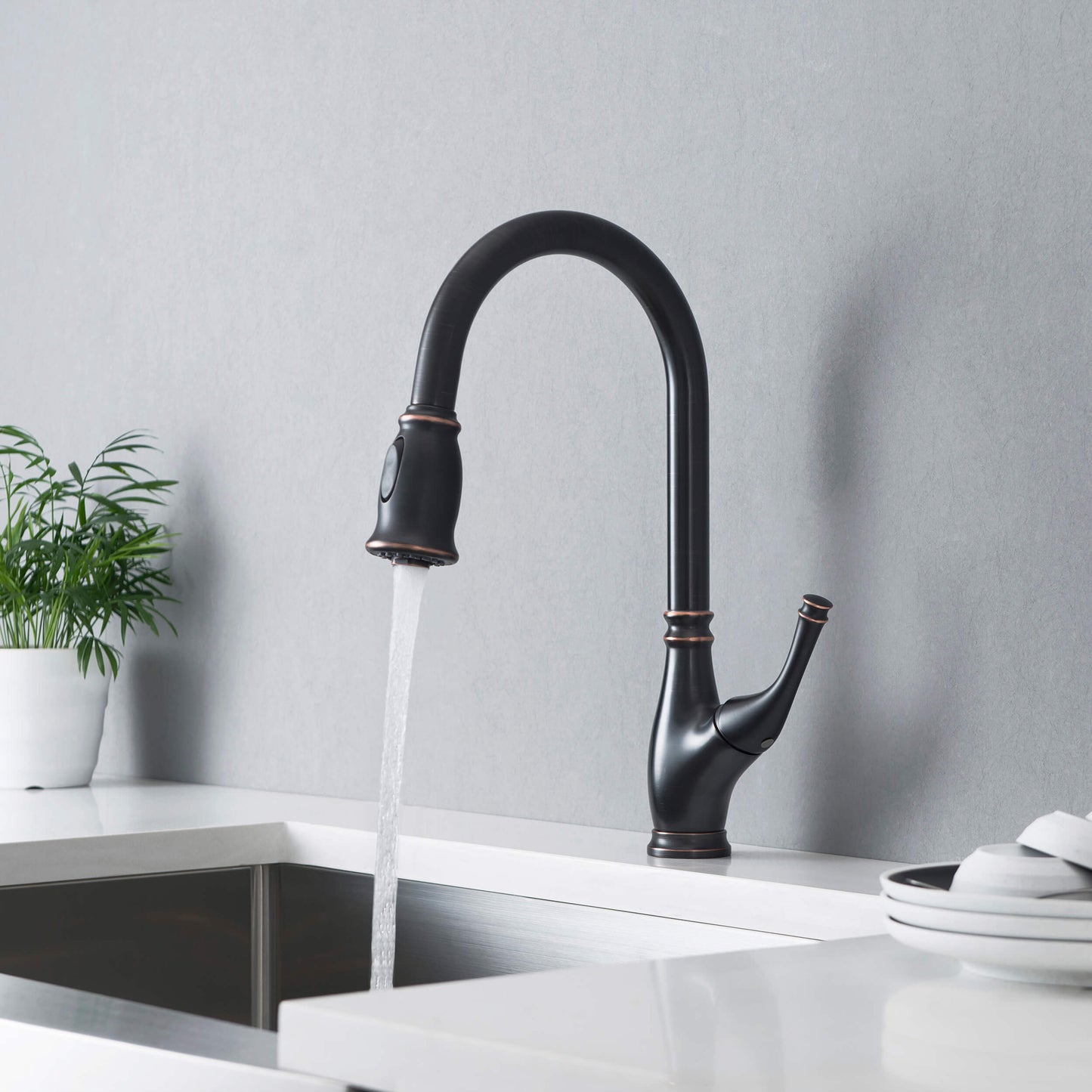 Omaha Single Handle Pull Down Kitchen Sink Faucet