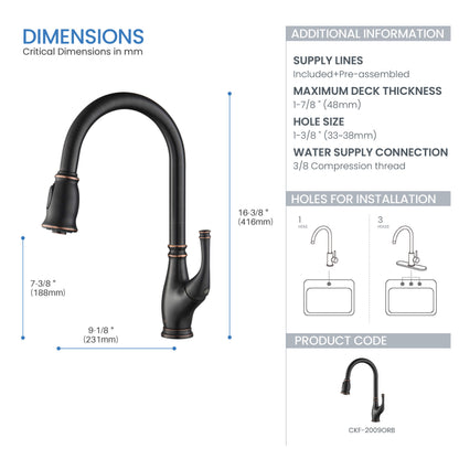 Omaha Single Handle Pull Down Kitchen Sink Faucet