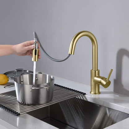 Halo Single Handle Pull Down Kitchen & Bar Sink Faucet