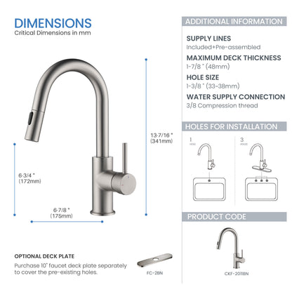 Halo Single Handle Pull Down Kitchen & Bar Sink Faucet