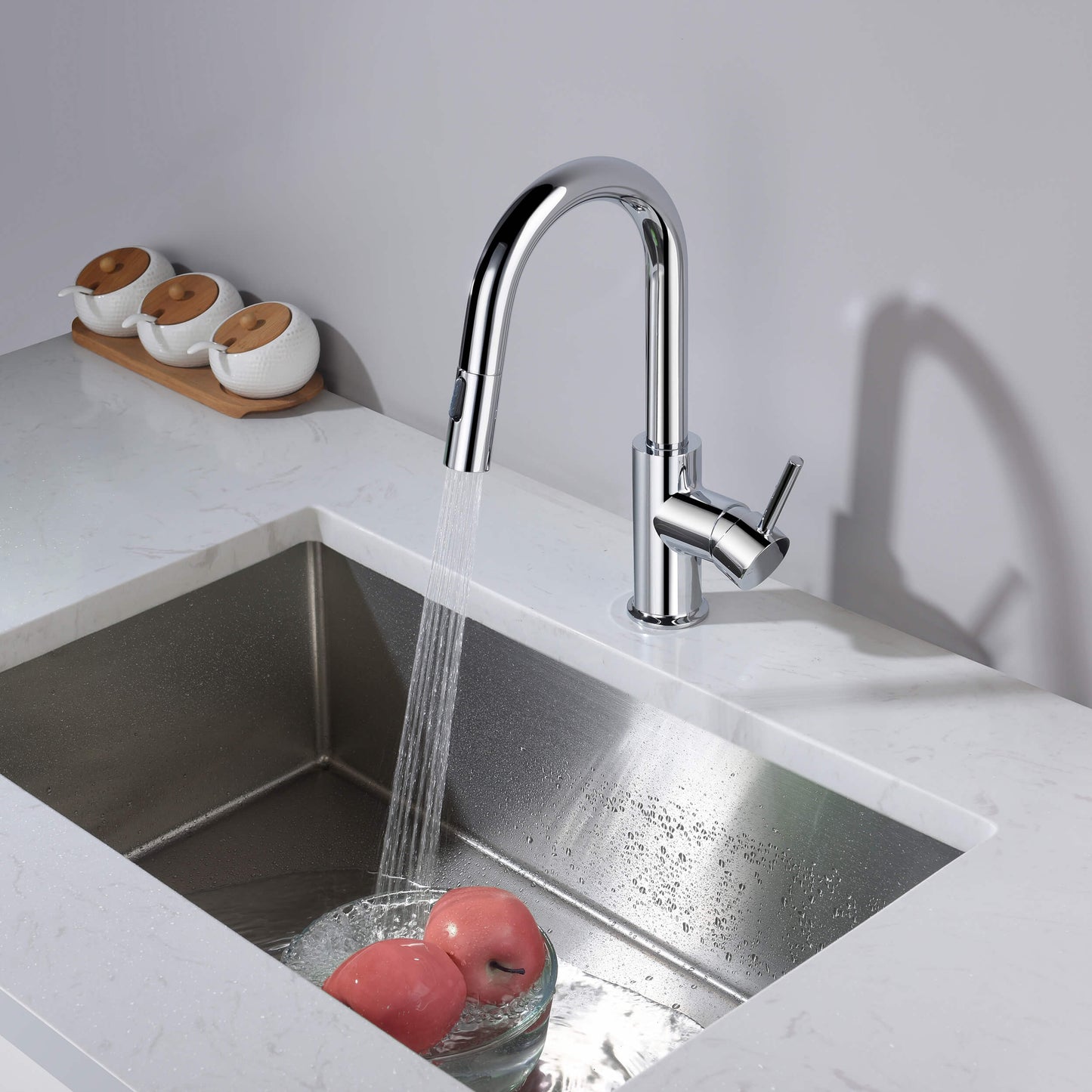 Halo Single Handle Pull Down Kitchen & Bar Sink Faucet