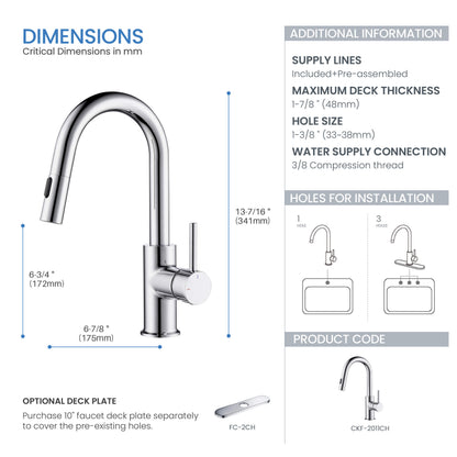 Halo Single Handle Pull Down Kitchen & Bar Sink Faucet