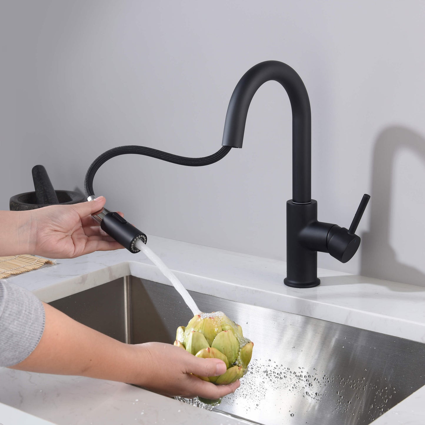 Halo Single Handle Pull Down Kitchen & Bar Sink Faucet