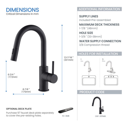 Halo Single Handle Pull Down Kitchen & Bar Sink Faucet