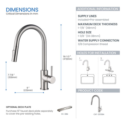 Halo Single Handle Pull Down Kitchen Faucet