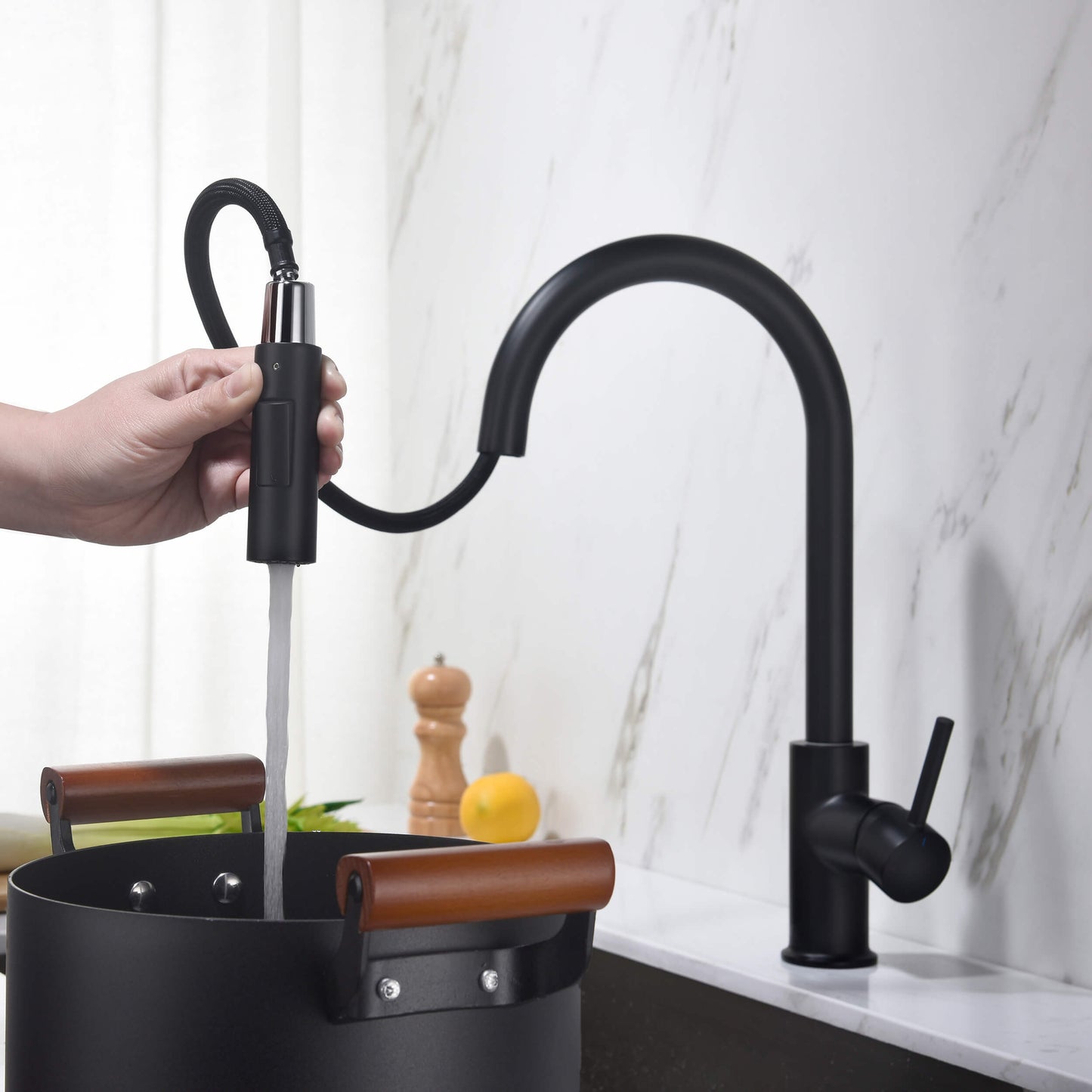 Halo Single Handle Pull Down Kitchen Faucet