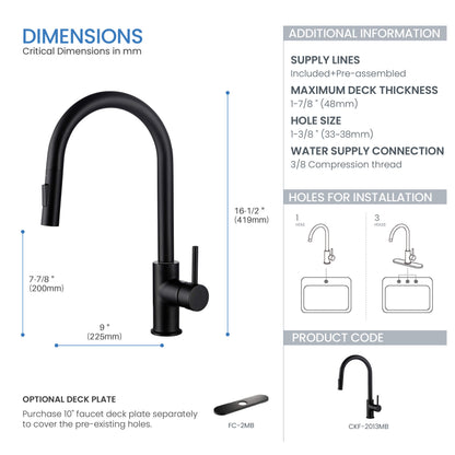 Halo Single Handle Pull Down Kitchen Faucet