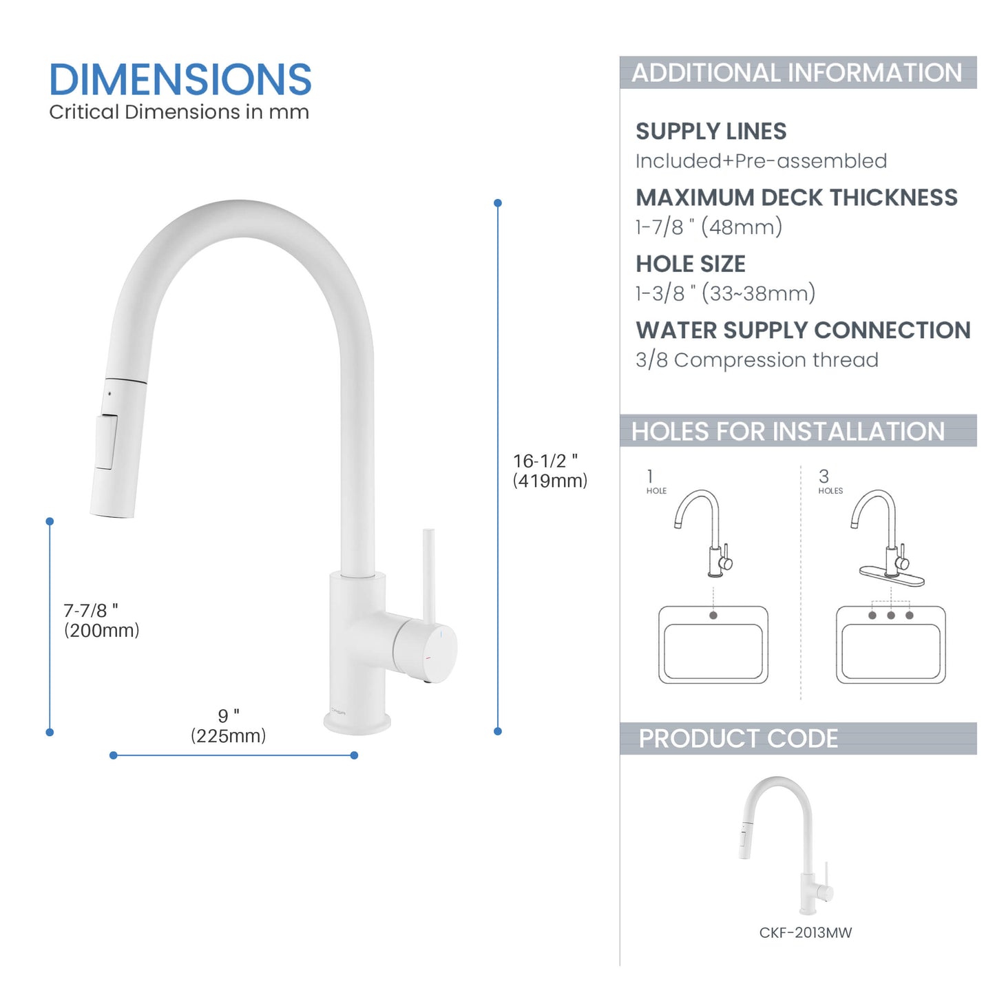 Halo Single Handle Pull Down Kitchen Faucet