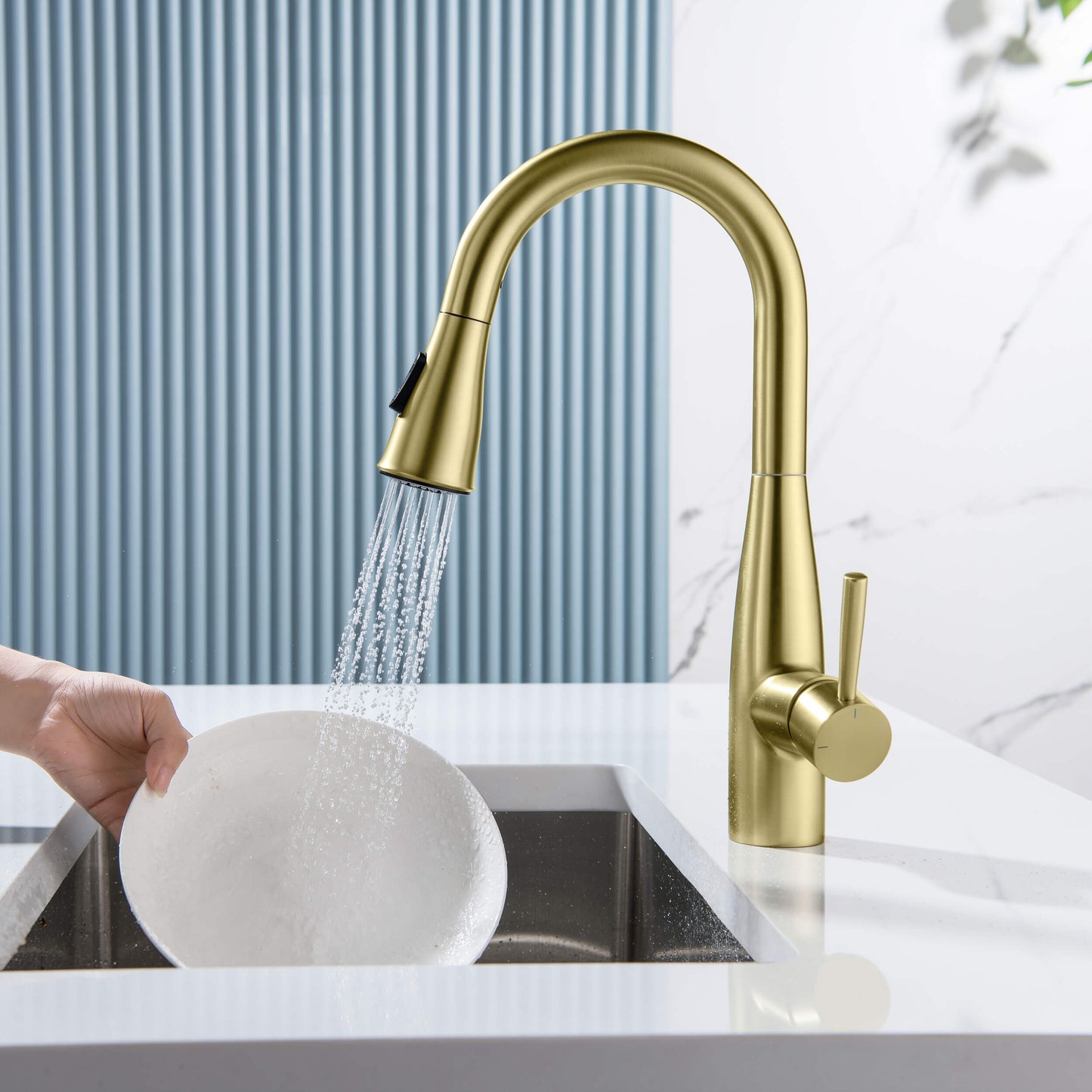 Plano Single Handle Pull Down Kitchen Sink Faucet