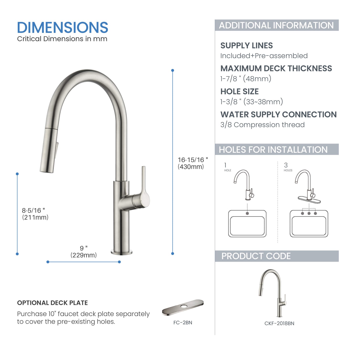 Neo Single Handle Pull Down Kitchen Sink Faucet