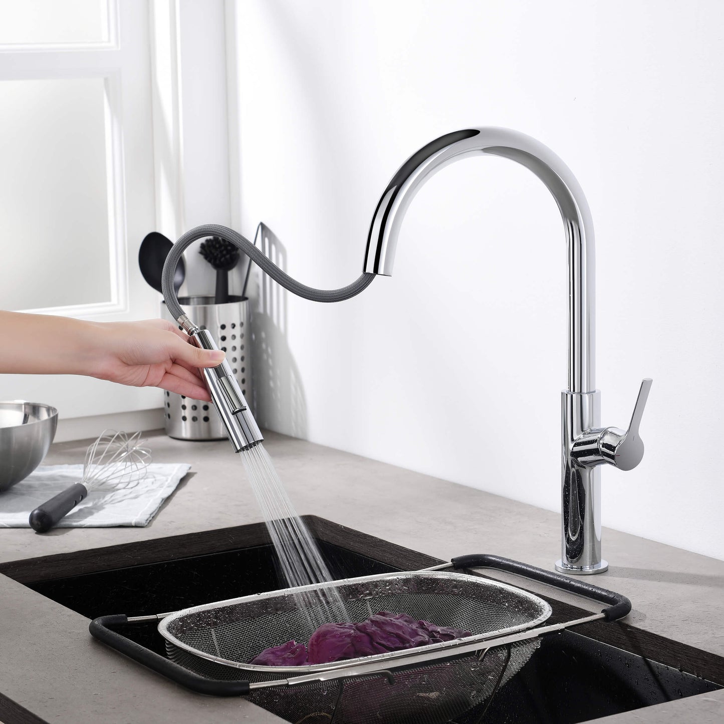 Neo Single Handle Pull Down Kitchen Sink Faucet