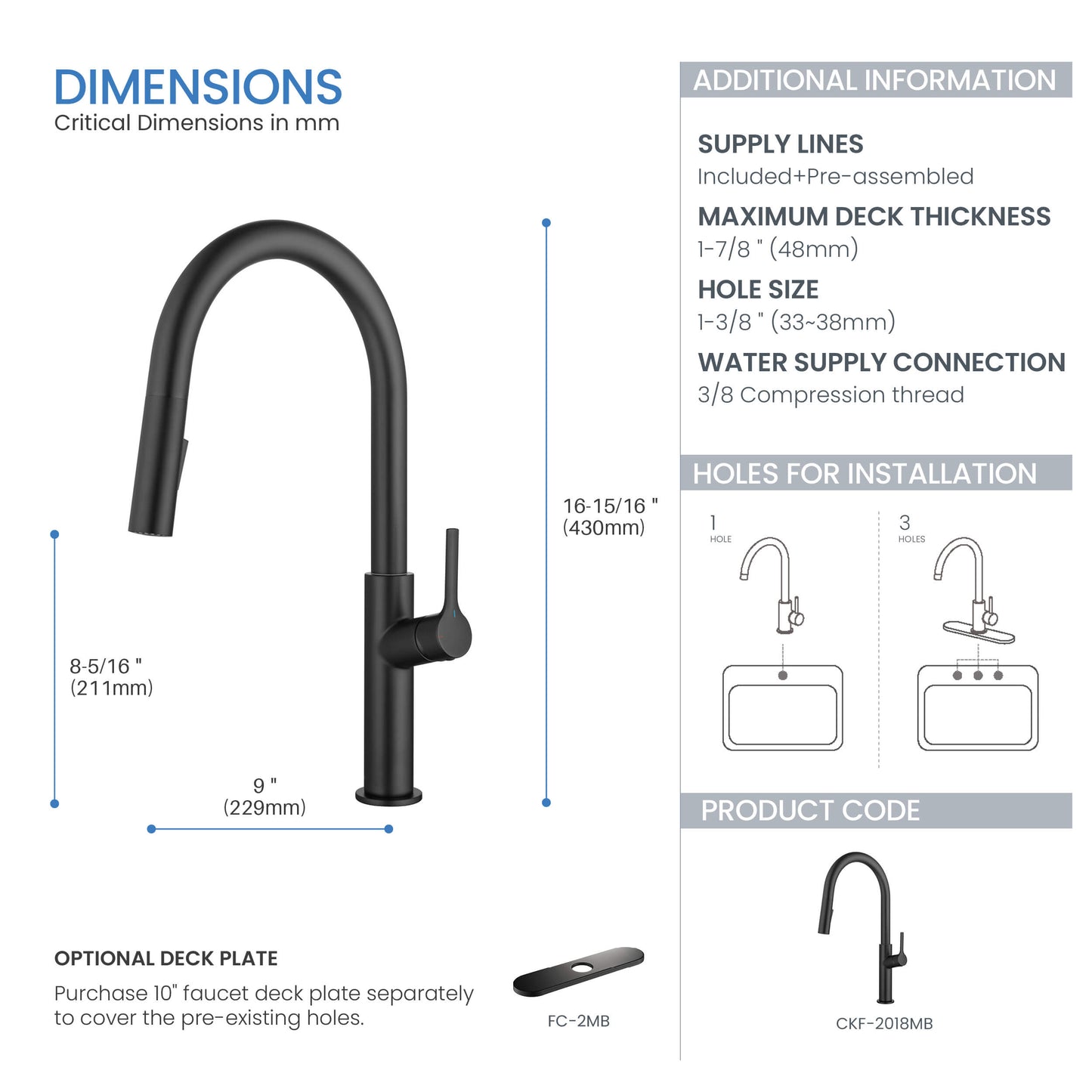 Neo Single Handle Pull Down Kitchen Sink Faucet