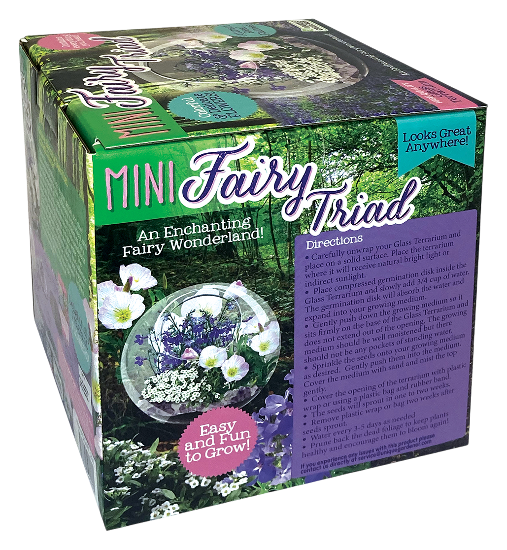 Fairy Triad Glass Terrarium Seed Starting Kit