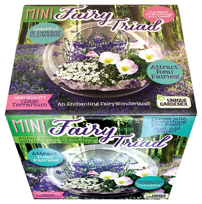 Fairy Triad Glass Terrarium Seed Starting Kit