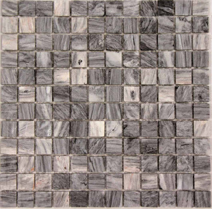 Cloud Grey Mosaic Real Marble Cut 1x1