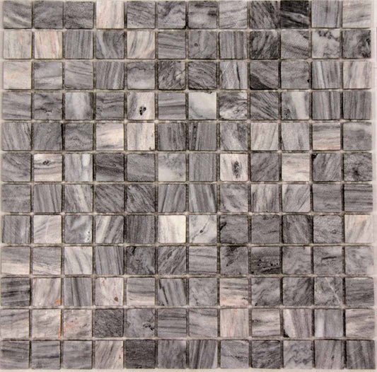 Cloud Grey Mosaic Real Marble Cut 1x1