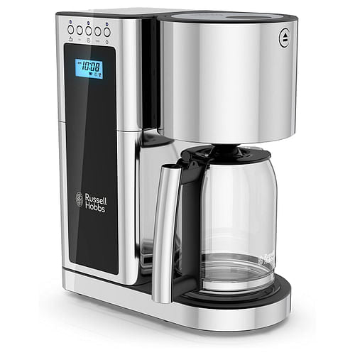 Russell Hobbs Glass 8 Cup Coffeemaker in Black and Stainless Steel | Kitchen + Metal