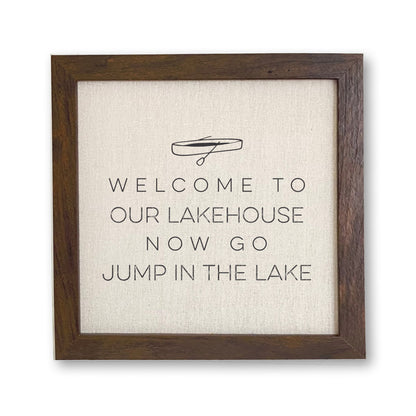 Welcome Lakehouse (Canoe) - Framed Sign