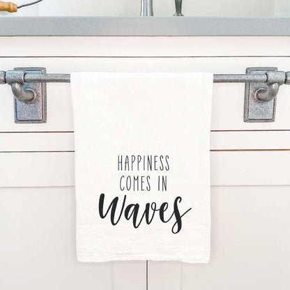 Happiness Comes in Waves - Cotton Tea Towel