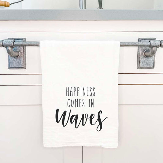 Happiness Comes in Waves - Cotton Tea Towel