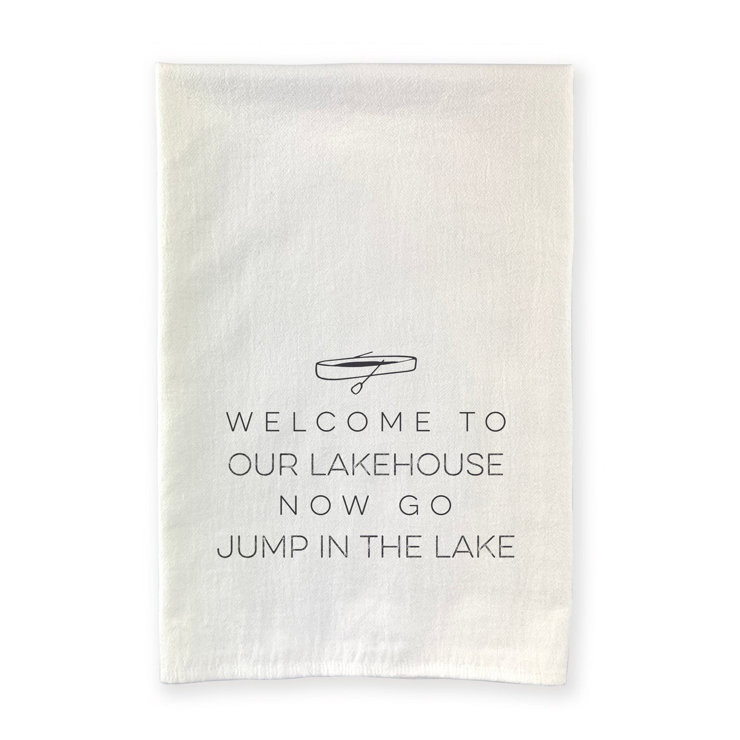 Welcome Lakehouse (Canoe) - Cotton Tea Towel