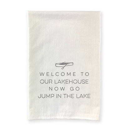Welcome Lakehouse (Canoe) - Cotton Tea Towel