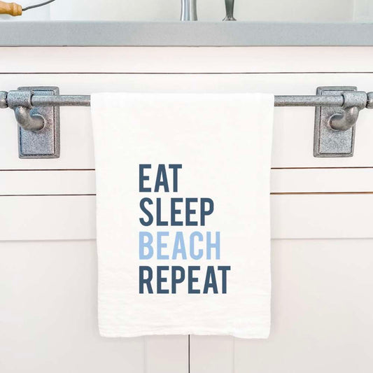 Eat Sleep Beach Repeat - Cotton Tea Towel
