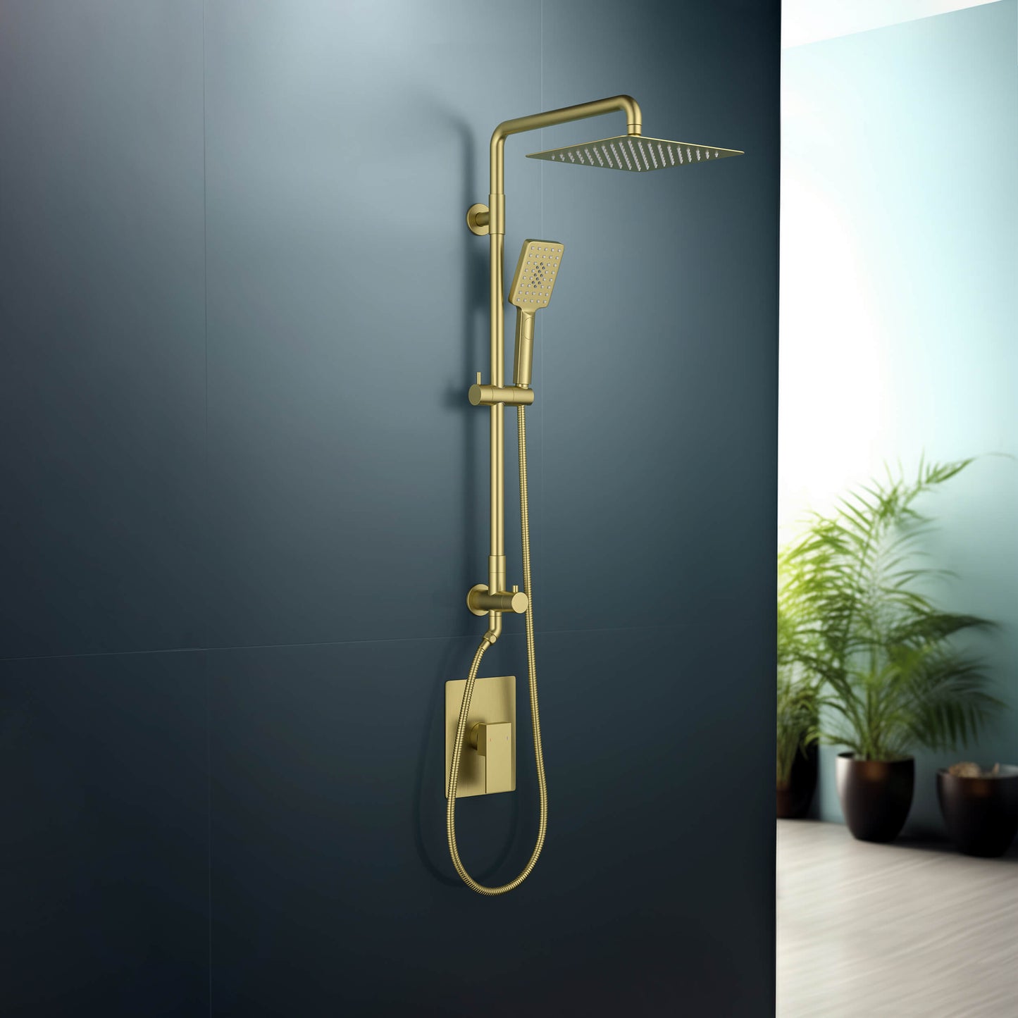 Quadra Pressure Balanced 2-Function Shower Column with Rough In Valve