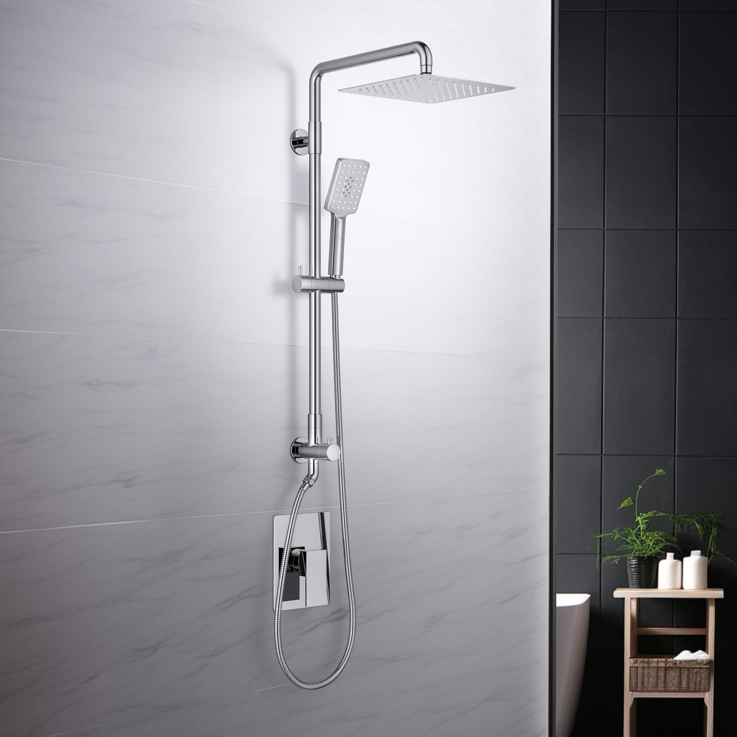 Quadra Pressure Balanced 2-Function Shower Column with Rough In Valve