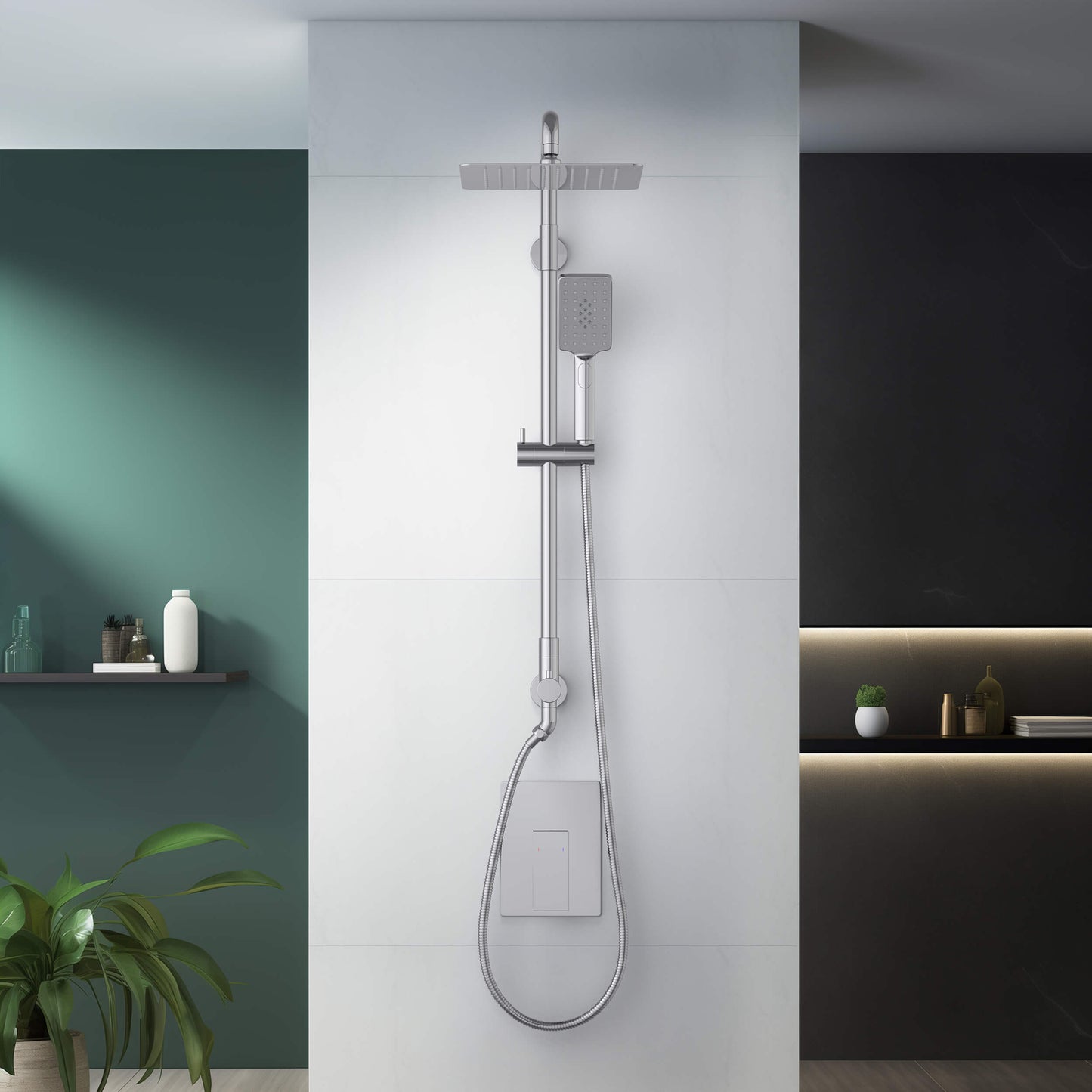 Quadra Pressure Balanced 2-Function Shower Column with Rough In Valve