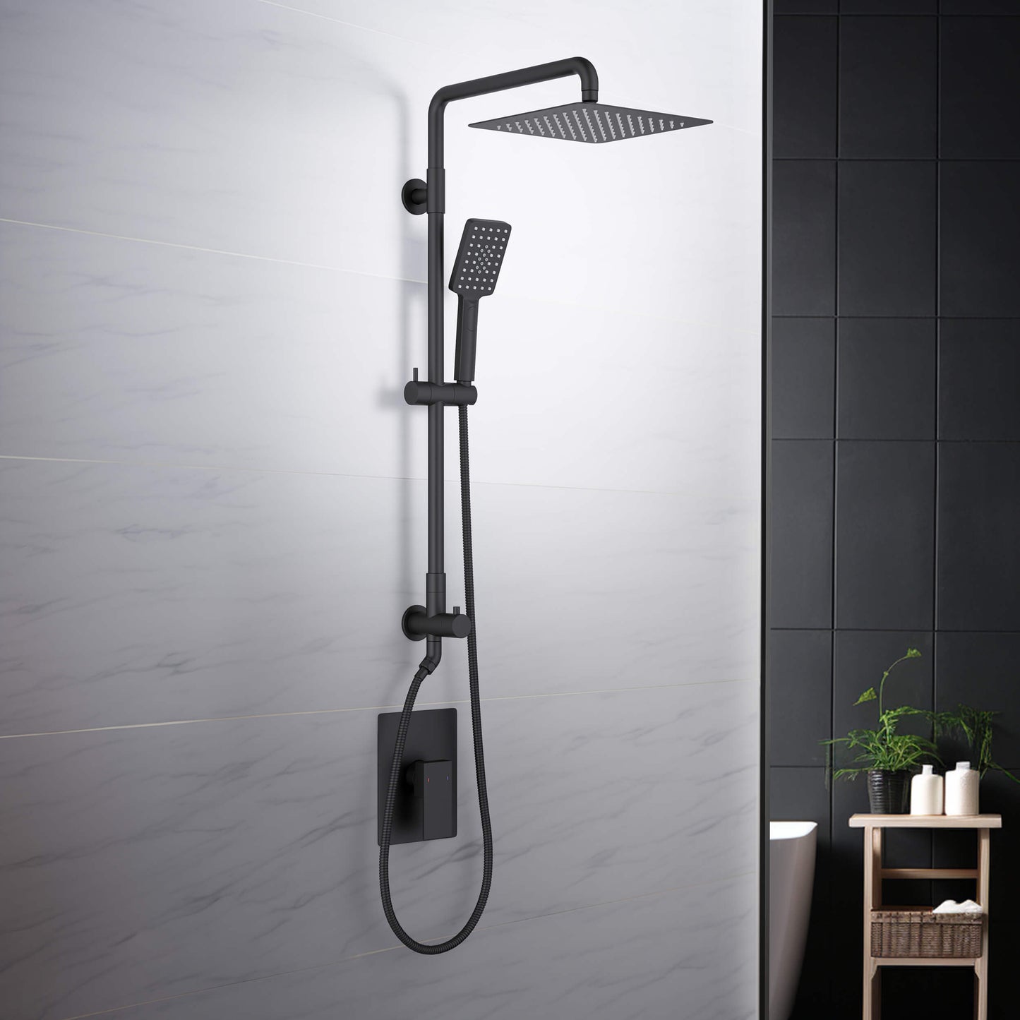 Quadra Pressure Balanced 2-Function Shower Column with Rough In Valve