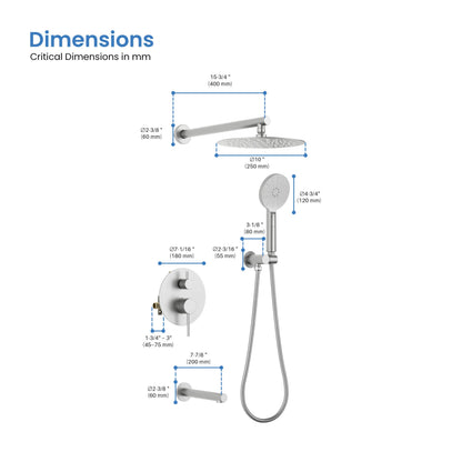 Halo Pressure Balanced 3-Function Shower System with Rough-In Valve