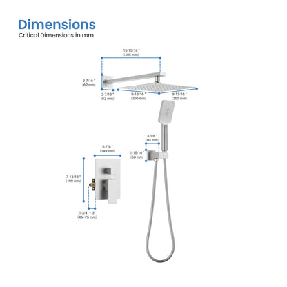 Quadra Pressure Balanced 2-Function Shower System with Rough-In Valve