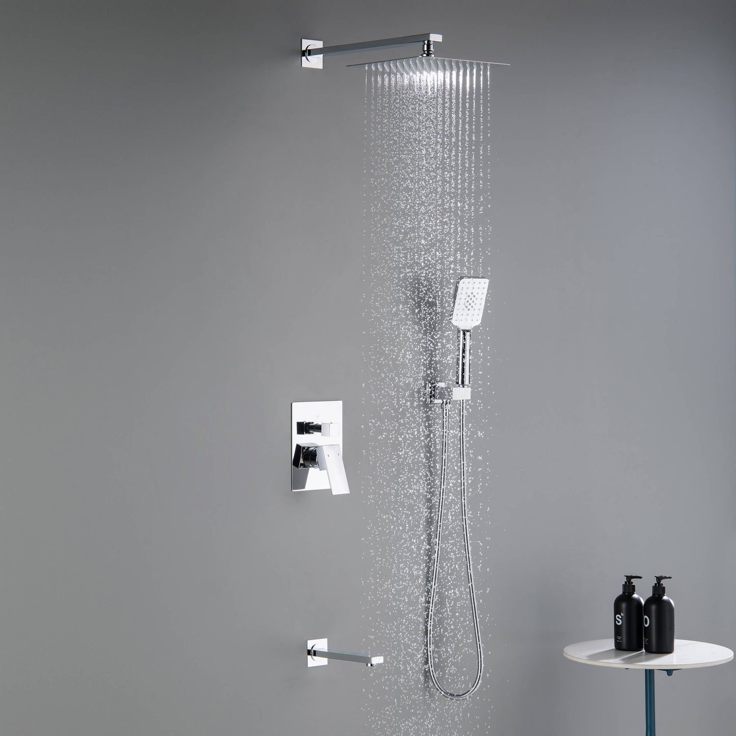 Quadra Pressure Balanced 3-Function Shower System with Rough-In Valve