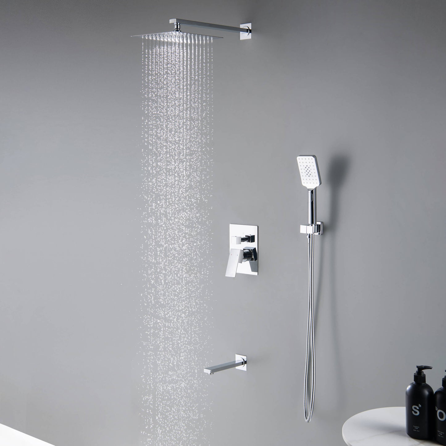 Quadra Pressure Balanced 3-Function Shower System with Rough-In Valve