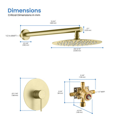 Halo Pressure Balanced Single Function Shower System with Rough-In Valve