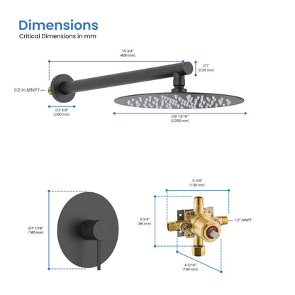 Halo Pressure Balanced Single Function Shower System with Rough-In Valve