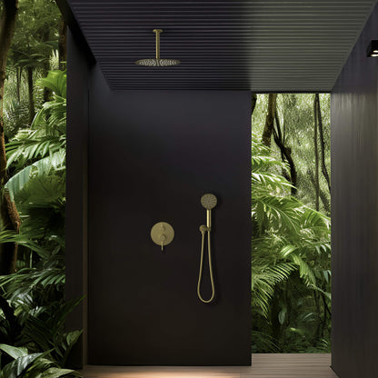Halo Pressure Balanced 2-Function Ceiling Mount Shower System with Rough-In Valve