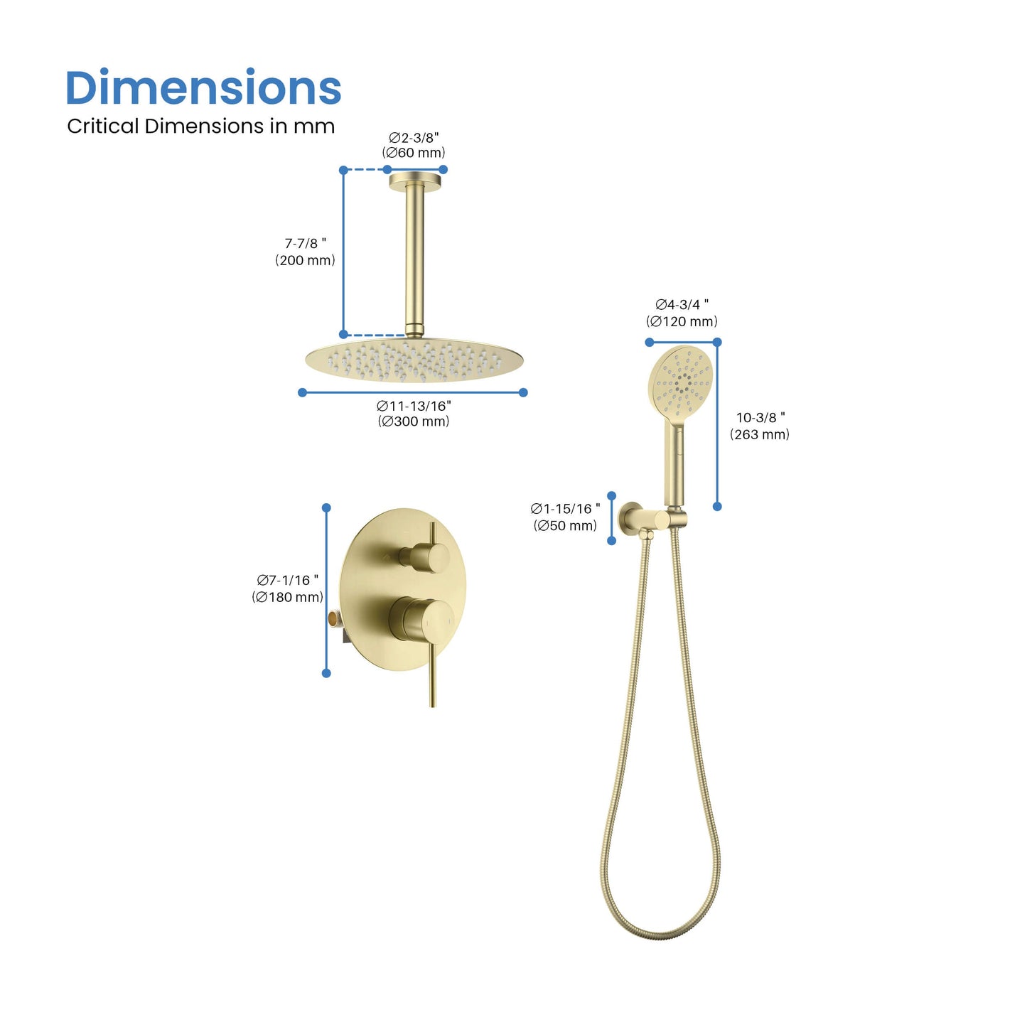 Halo Pressure Balanced 2-Function Ceiling Mount Shower System with Rough-In Valve