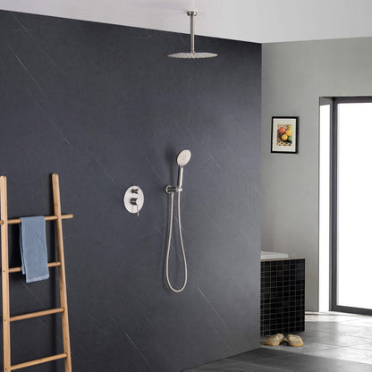 Halo Pressure Balanced 2-Function Ceiling Mount Shower System with Rough-In Valve