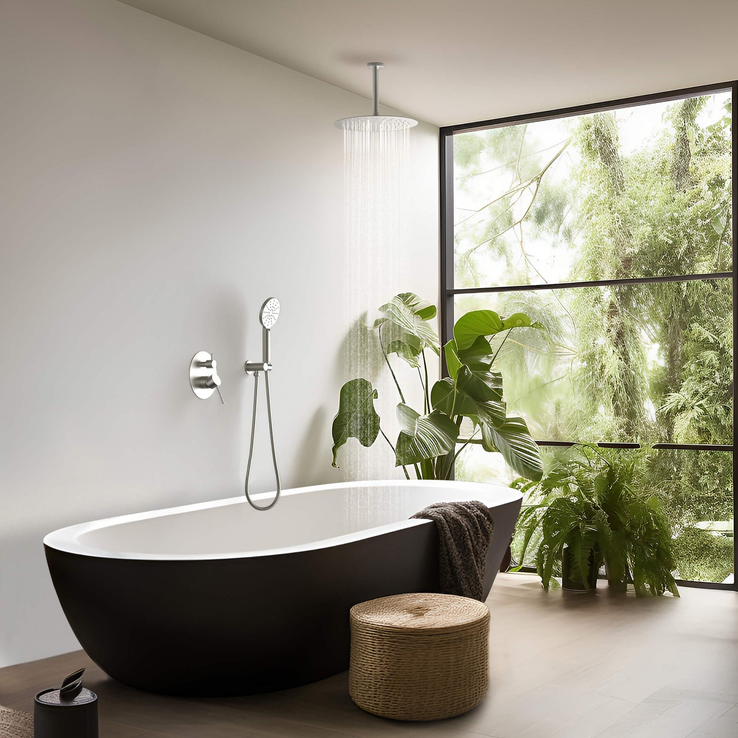 Halo Pressure Balanced 2-Function Ceiling Mount Shower System with Rough-In Valve