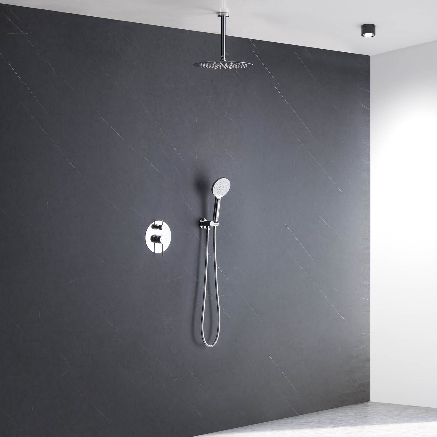 Halo Pressure Balanced 2-Function Ceiling Mount Shower System with Rough-In Valve