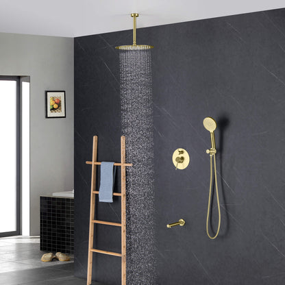 Halo Pressure Balanced 3-Function Ceiling Mount Shower System with Rough-In Valve