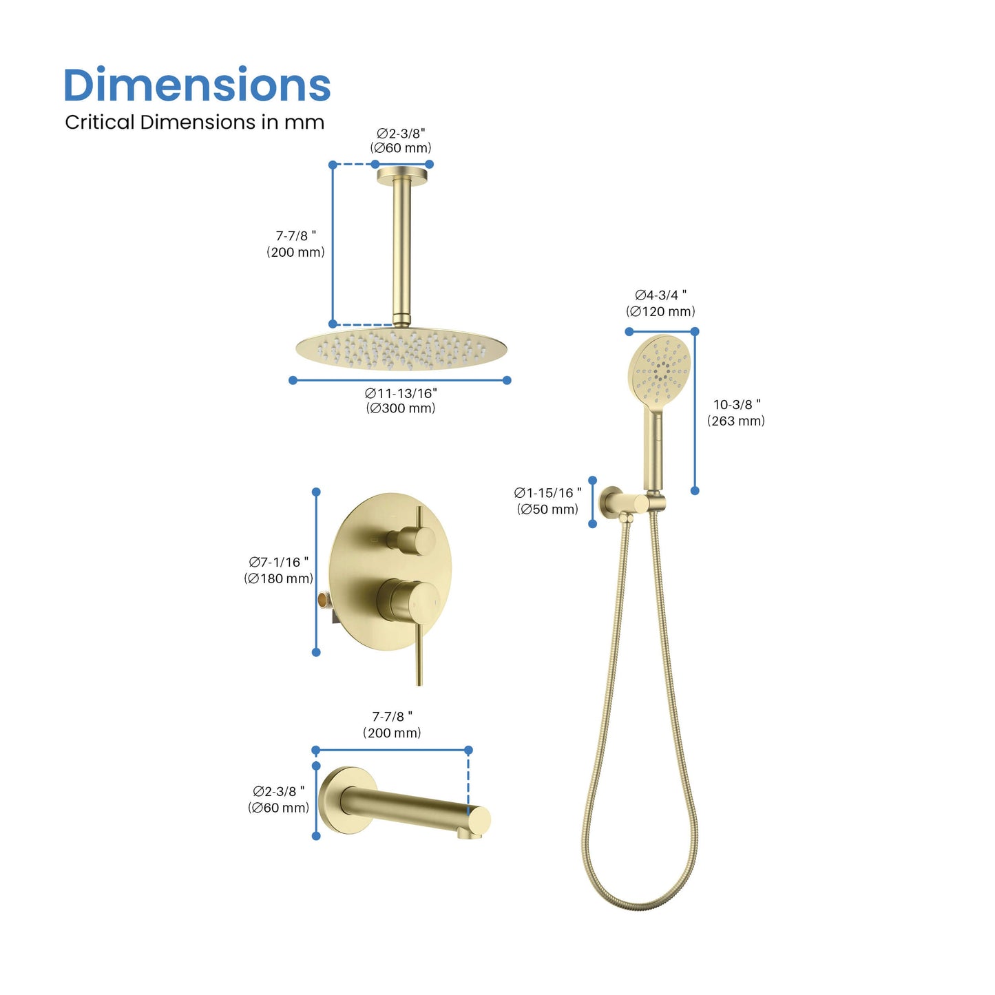 Halo Pressure Balanced 3-Function Ceiling Mount Shower System with Rough-In Valve