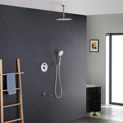 Halo Pressure Balanced 3-Function Ceiling Mount Shower System with Rough-In Valve