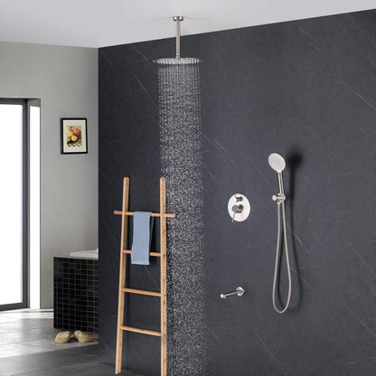 Halo Pressure Balanced 3-Function Ceiling Mount Shower System with Rough-In Valve